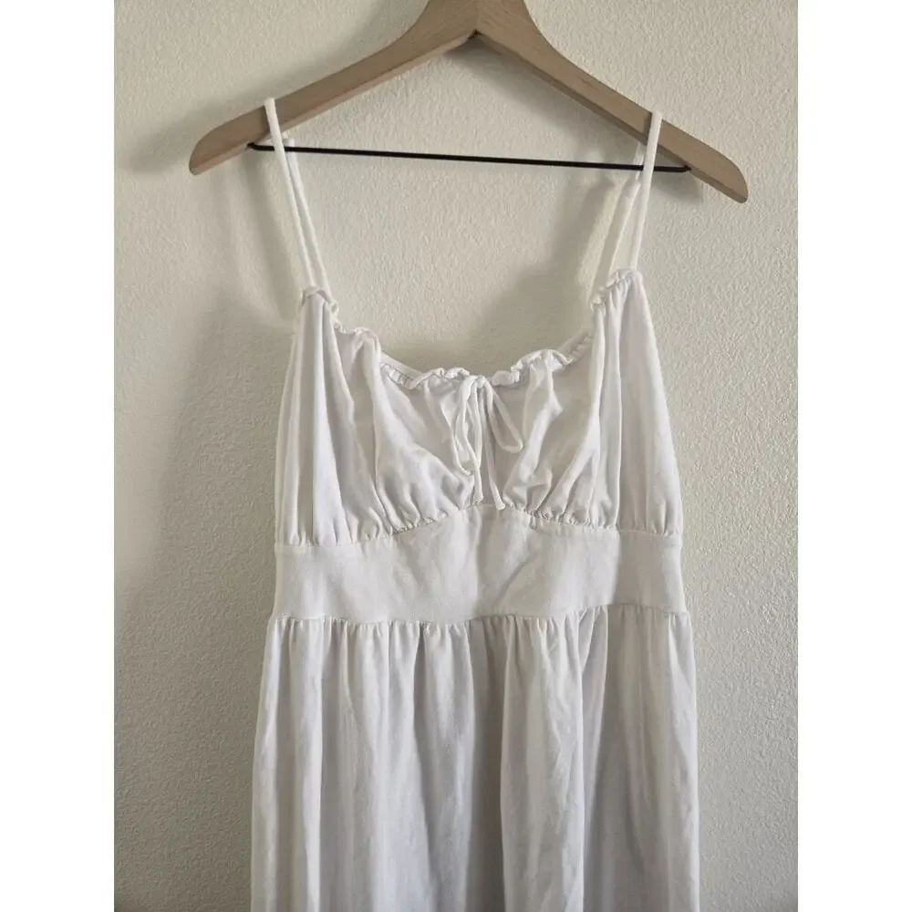 Old Navy White Milkmaid Coquette Cottagecore Prairie Midi Dress Euro Summer XL
